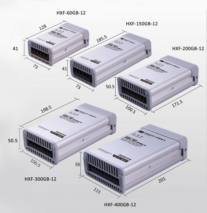 180-264Vac Rainproof LED Power Supply 5Amp 12V 60W SMPS Untuk Pencahayaan LED 3